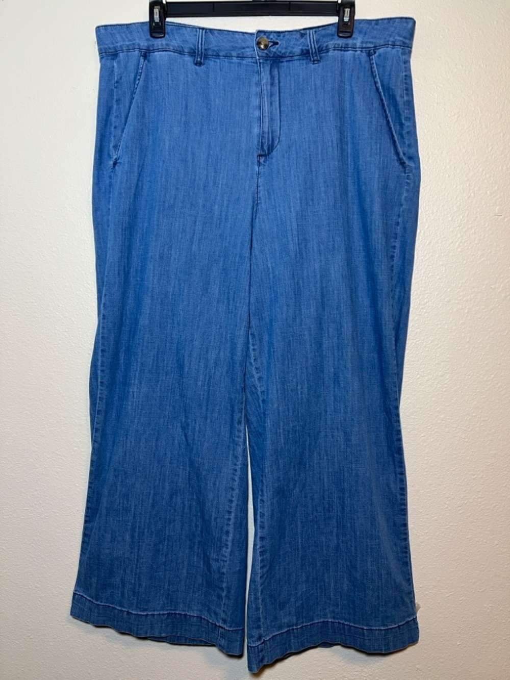 Torrid Plus Chambray Wide Leg Pants Womens 18S Blue Lightweight Relaxed Casual